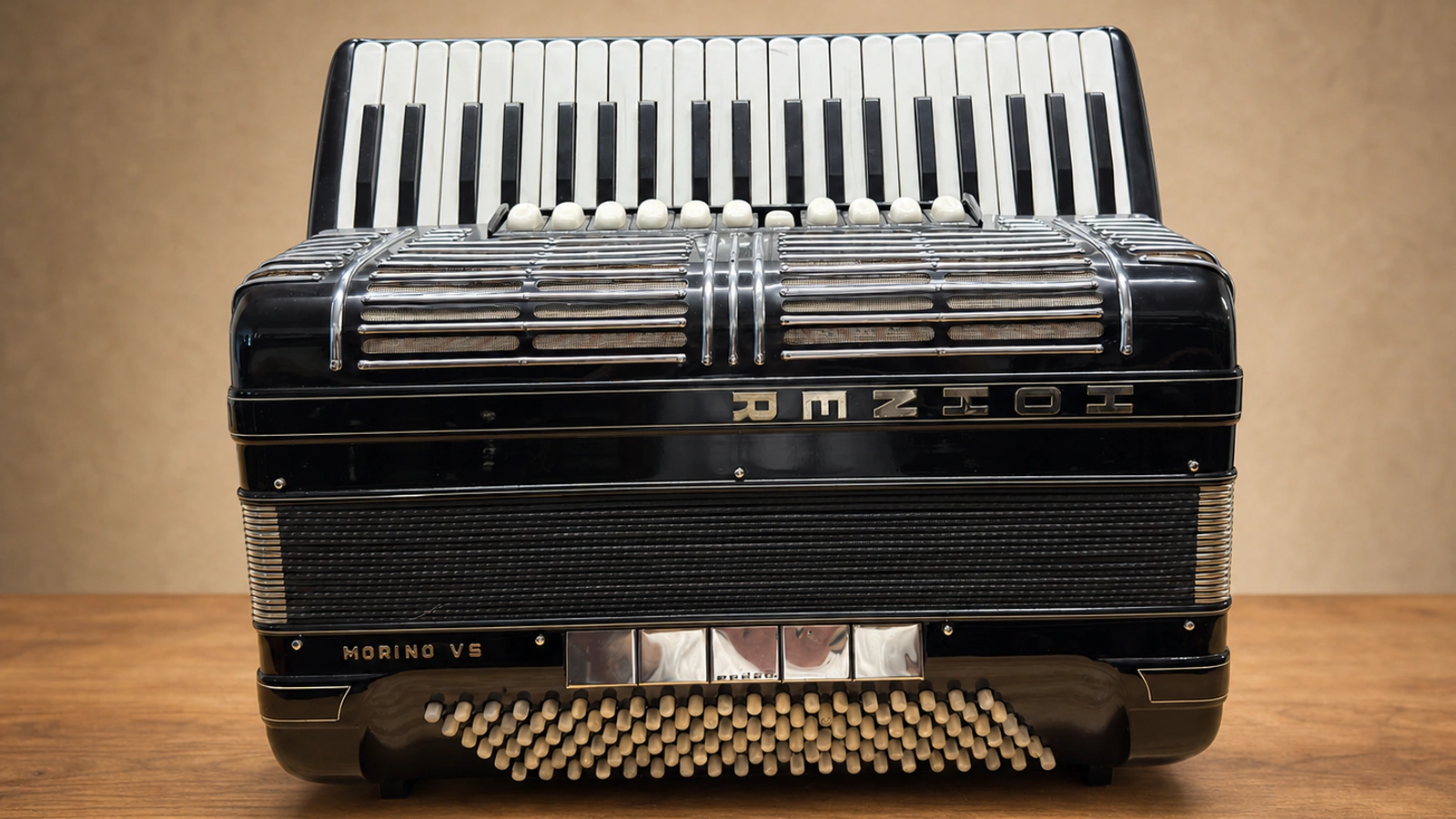 Gebrauchtes schwarzes Hohner Morino VS Cassotto-Pianoakkordeon mit 41 Tasten und 120 Bass